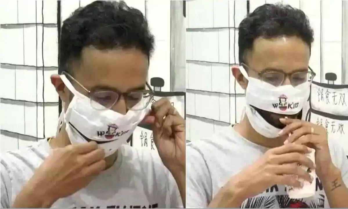 Enjoy food without removing masks! Kolkata restaurant provides free zip masks to its customers