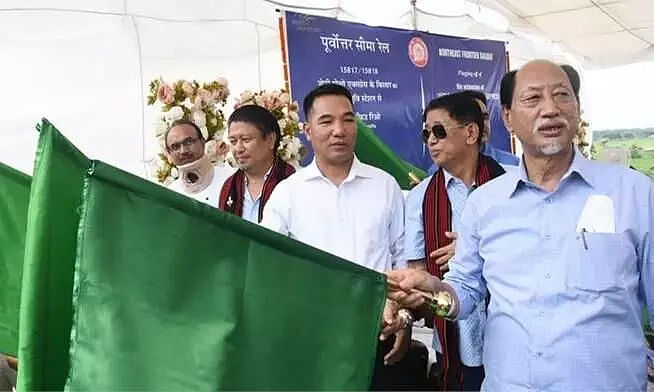 After 100 Years Nagaland Gets Its 2nd Railway Station, CM Rio Flags Off Donyi Polo Express