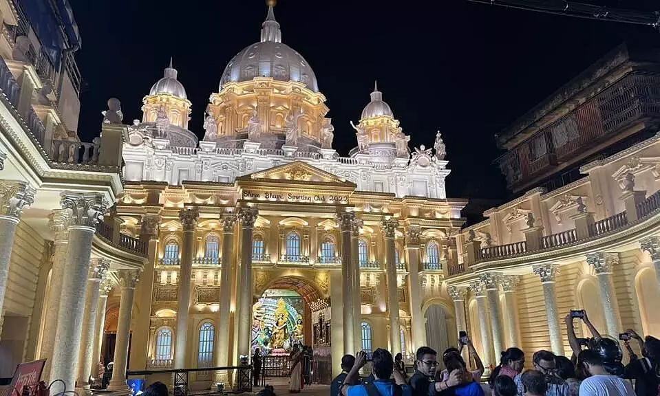 Durga Puja Fervor: St.Peters Basilica Themed Pandal in Kolkata